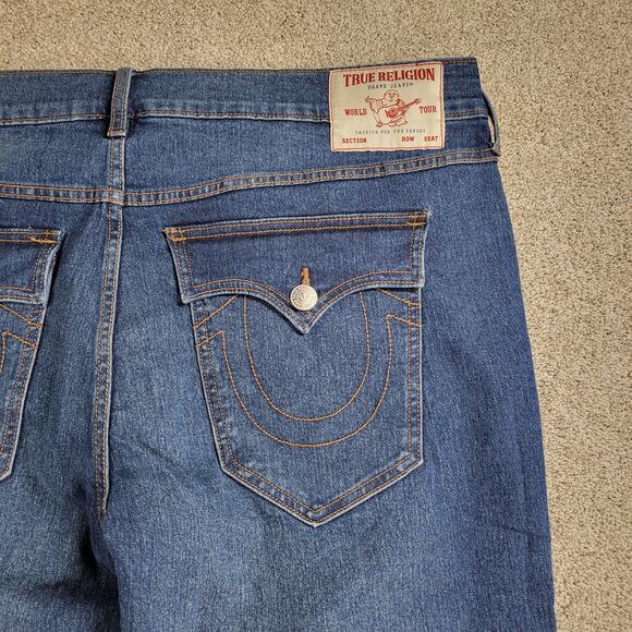 True Religion Mens Jeans Ricky 42x35  Blue Medium Wash Denim‎ Relaxed Straight - Picture 10 of 16